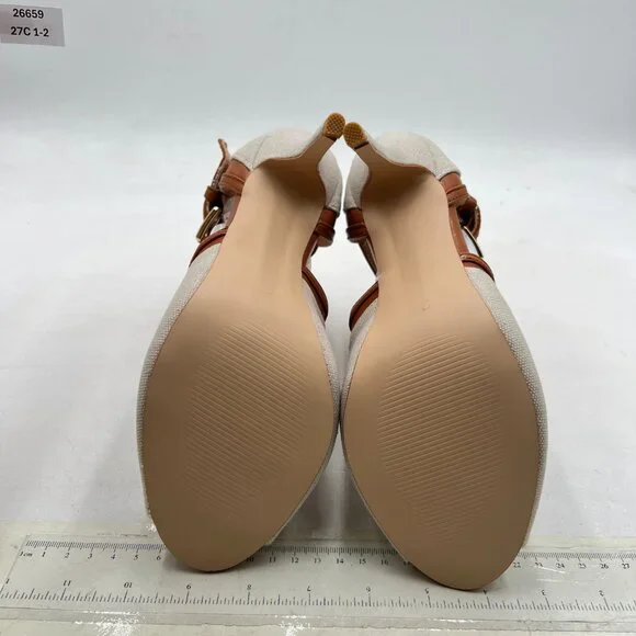 XYD Gainsboro-brown Peep Toe Sandal Ankle Booties Dual Buckled Straps Stiletto H - Picture 7 of 8